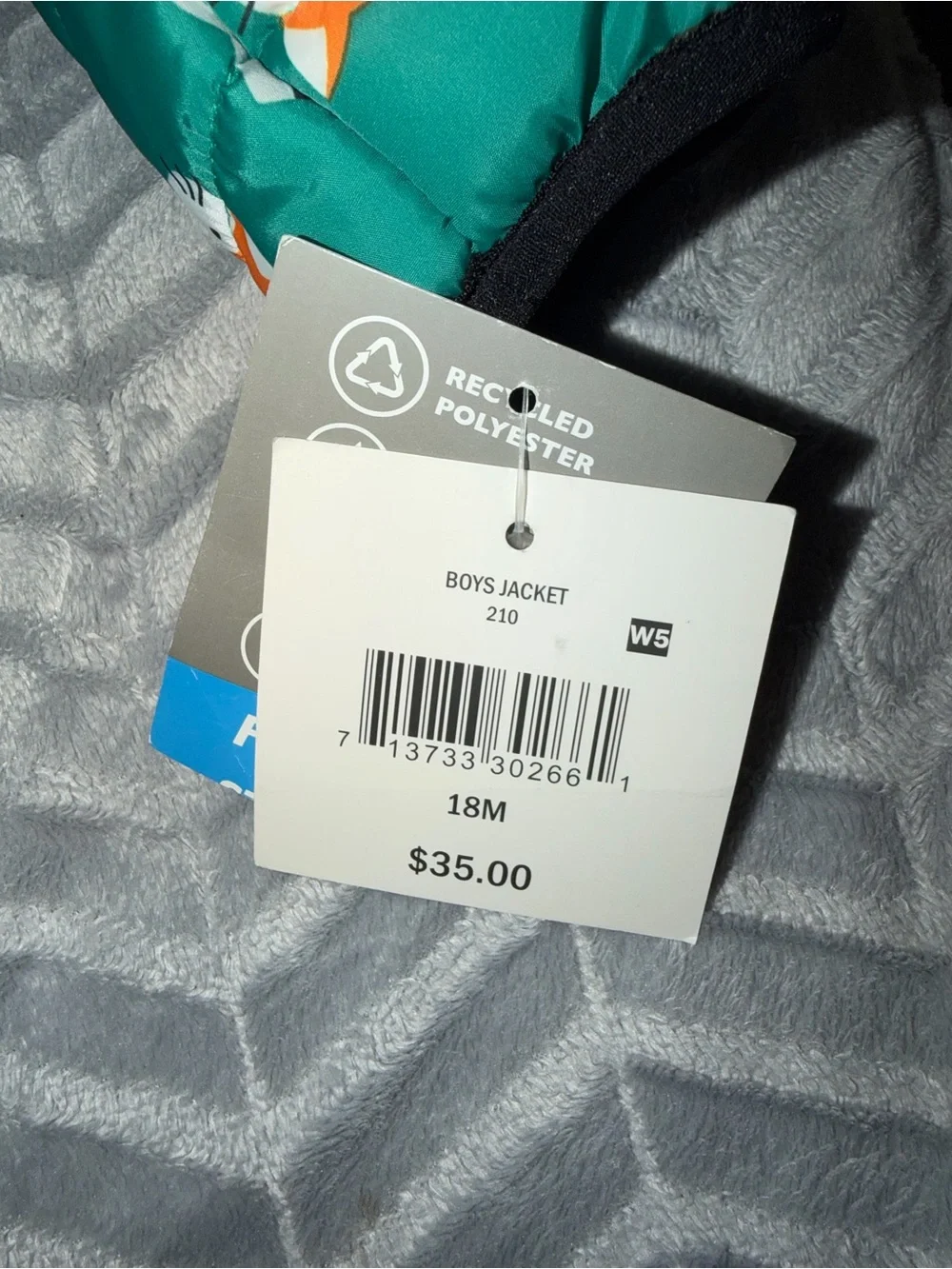 Falls Creek Kids Teal Animal Print Puffer Winter Jacket 18 Months
